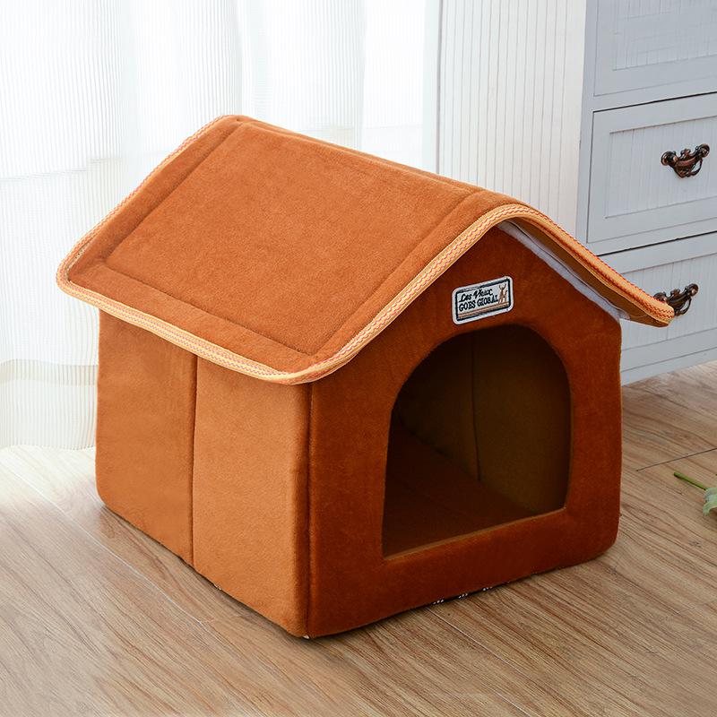 Huisdier Huis Opvouwbaar Bed Puppy Mat Kleine En Medium Kat Pad Verwijderbare Huis Villa Dierbenodigdheden Vier Seizoenen Universele: C / 50x42x50cm