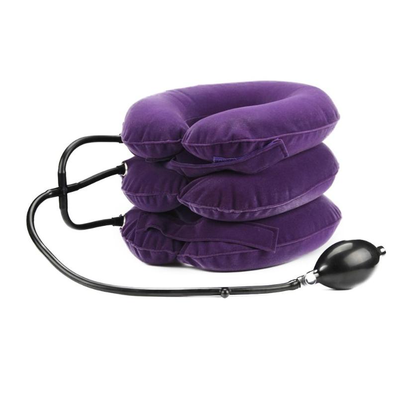Oppustelig luft nakke massage enhed massage terapi værktøj til nakke hoved båre pude smerte frigivelse nakke holdning terapi værktøj