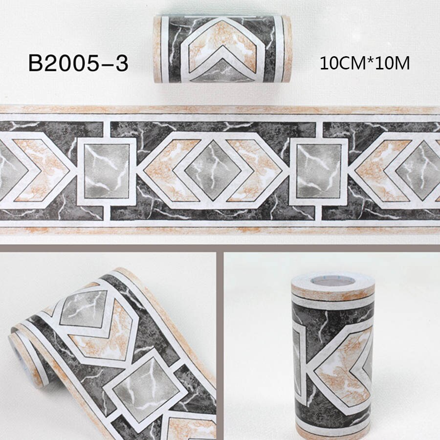 Pegatinas de pared autoadhesivas de cintura de 0,1x10m, línea de rodapié para sala de estar, cocina, baño, película decorativa impermeable para jardín de infantes: Café