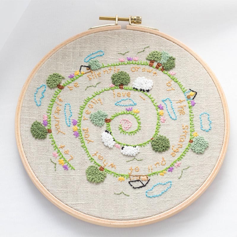Diy broderi startkit förtryckta handarbete växtmönster färgtrådar för handgjorda  e2s