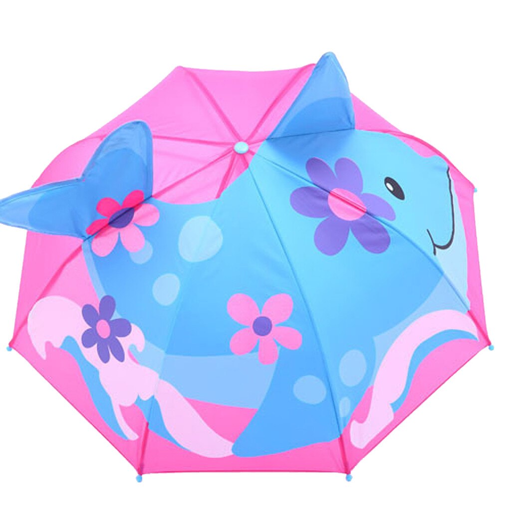 Baby piger drenge 3d tegneserie beskyttelse uv stråler paraply børn børn print cover parasol til sol regn udendørs paraply: C