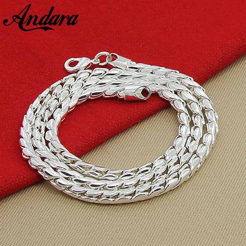 Prijs Mannen 4 Mm Twisted Chain Kettingen 925 Sterling Zilveren Sieraden Voor Vrouwen