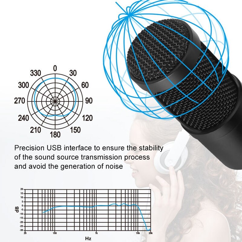 Microphone Cardioid Condenser Microphone 192KHz / 24Bit High Sampling Rate Computer Microphone