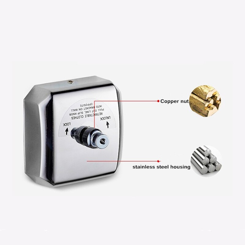 304 Stainless Steel Clothesline Wall mount Folding Clothes Horse Extendable Laundry Hanger Retractable Drying Rack Clothes Rope