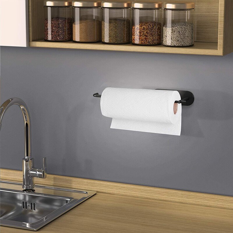 Bezdotykowy papier kuchenny uchwyt na ręczniki stal nierdzewna papier kuchenny stojak świeża folia regał magazynowy półka robić wieszania na ścianie Dom supplie
