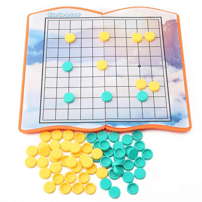 Partito del bambino Portatile Pieghevole Gioco di Scacchi/Dama/cinque-in-a-fila/volo di Scacchi giochi di Gioco Educativo per I Bambini: Gobang