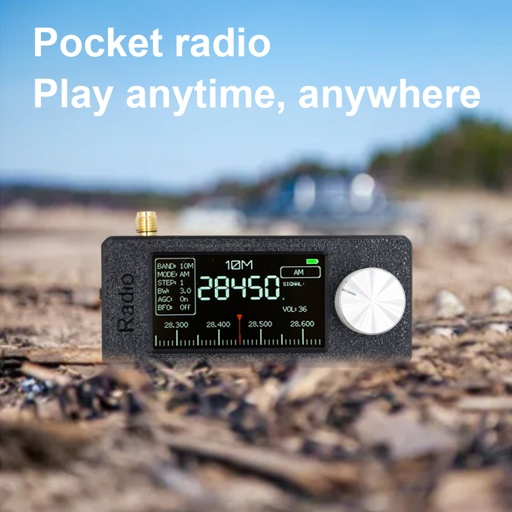 SI4732 0,5–108 MHz tragbares Radio, 1,9 Zoll IPS-Bildschirm, Taschen-Miniradio, LSB, USB, AM, FM, HF, SW, MW, VHF-Radio mit Antenne