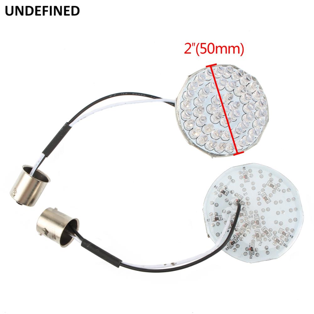 Bullet Style Turn Signal Indicator Lights 1156 LED 2" Inserts Lamp For Harley Touring Road Glide CVO Softail Dyna Sportster XL