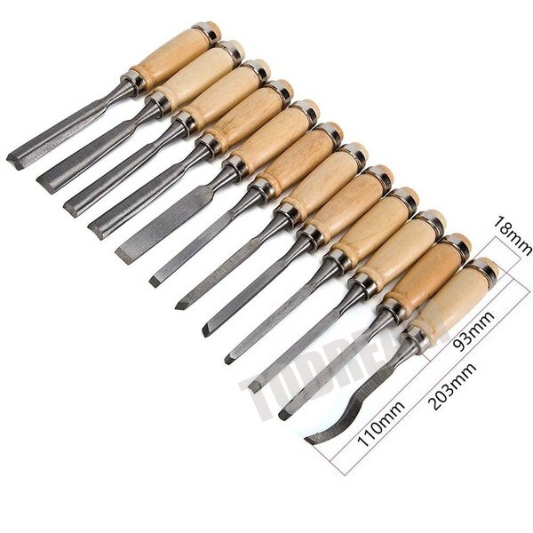 12pcs/set Wood Carving Set Carving Knife Tools Set Woodworking Hand Tools Handmade Craft Lathe Gouges Tools Knife