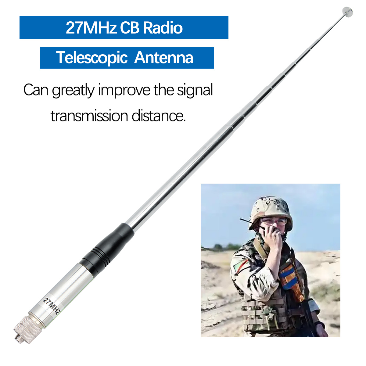 27MHz SMA-Female Handheld Telescopic CB Antenna For Iradio UV-98 PLUS BinTolk BT8200 Quansheng TK11 Radtel RT-860 RT-880