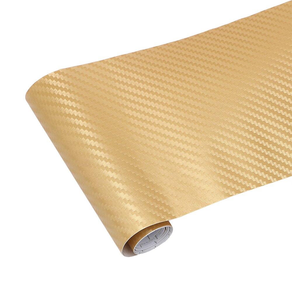 Yosolo automotive interiør klistermærke bil styling vinyl wrap film 3d bil klistermærker decals kulfiber bil dekoration tilbehør: Guld