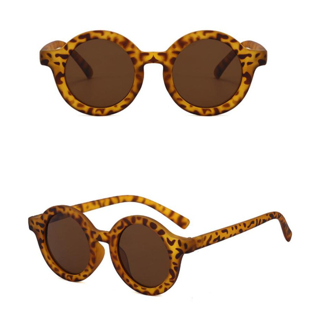 1pcs Simple Leopard Grain Small Retro Kid Sunglasses Funny Sunglasses Round Sunglasses for Boy Girl