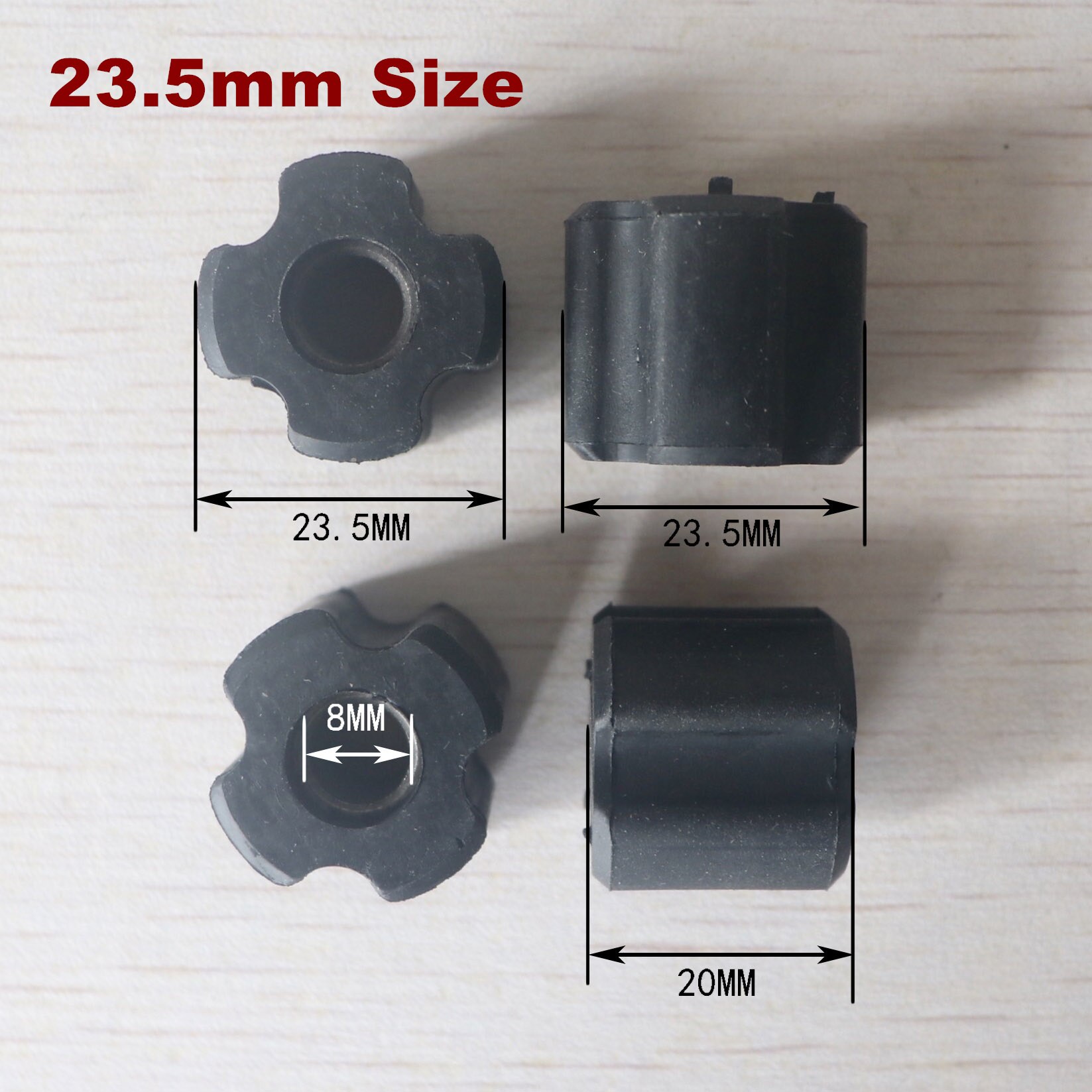 Buje de rodamiento de aceite del eje de la desbrozadora, diámetro exterior de 23,5mm/24,5mm/25,5mm, diámetro interior de 8mm, tubo de 26mm/28mm, 10 piezas