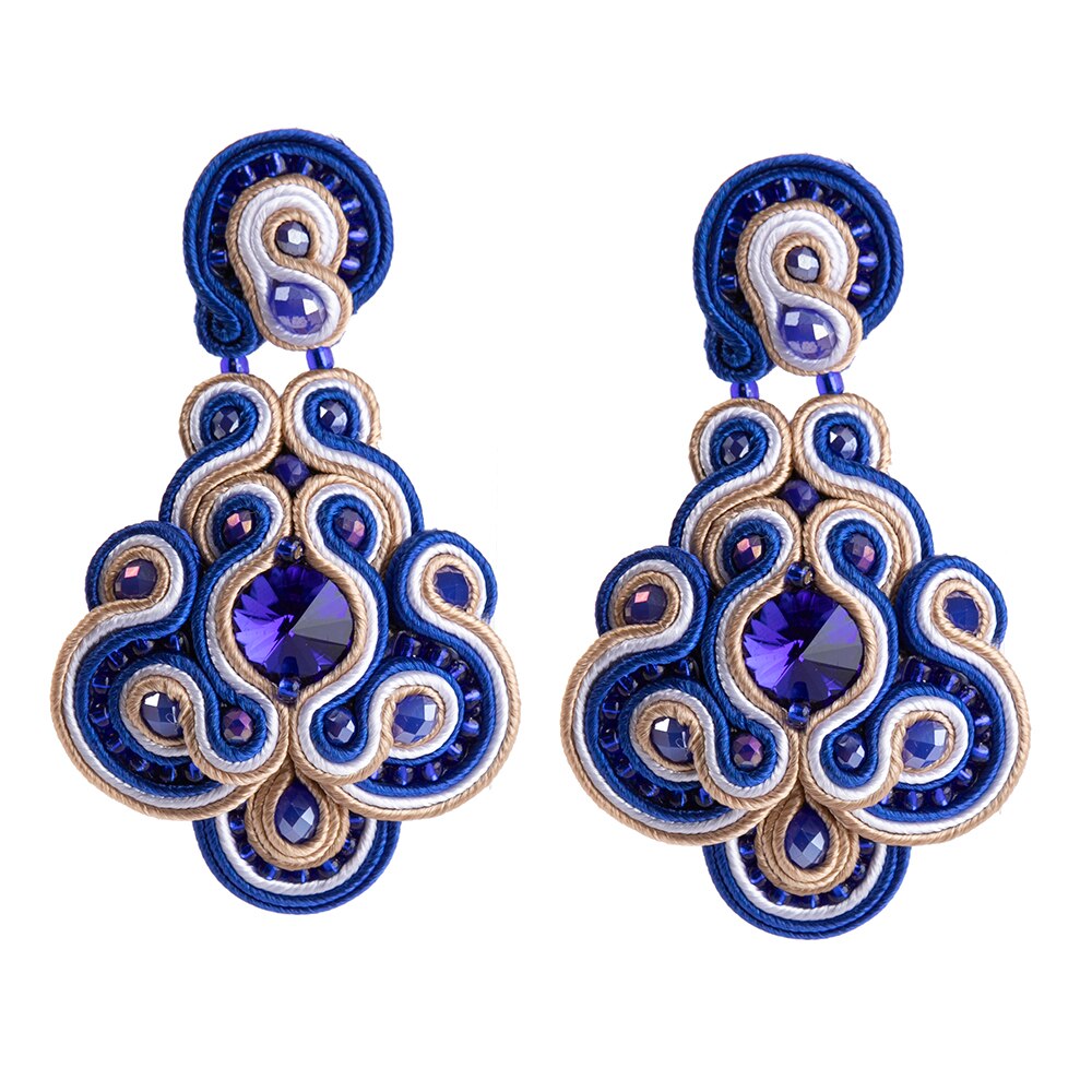 Kpacta Vintage Soutache Handgemaakte Sales Oorbellen Voor Vrouwen Dangle Charms Accessoires Bohemian Soutache Mode-sieraden 2022: blue 2