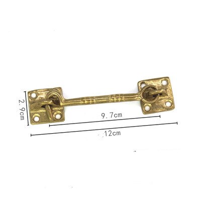 Antique Window Stay Holder Brass Chinese Window Hasp Hook Copper Wind Brace Cabin Support Cabinet Closet Close Buckle Catch: 12cm brass