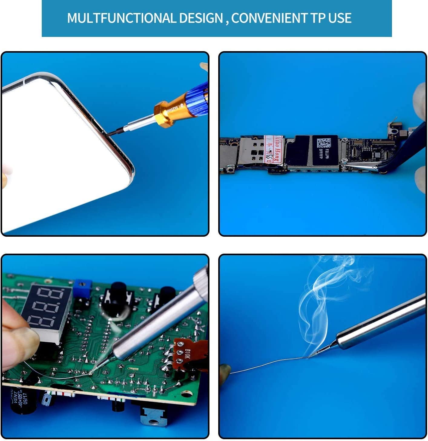 Lötstation Matte Silikon Arbeitsmatte Hitzebeständig 932 ° F Antistatische Magnetmatte für die Reparatur elektronischer Telefon-Laptop-Uhren