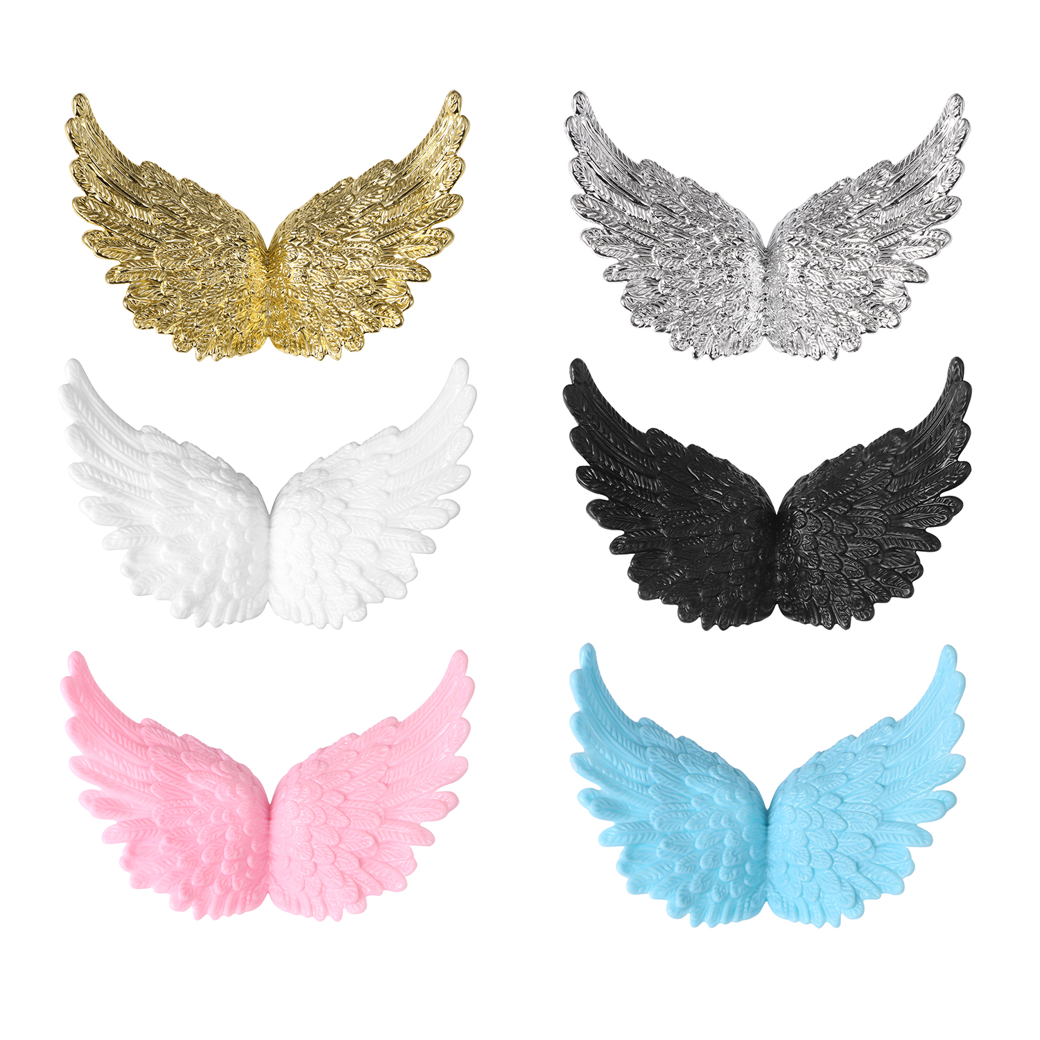 6pcs/lot Angel Wing Resin Cake Topper For Wedding Birthday Party Baking Dessert Valentine's Day Cake Top Decoration Supplies