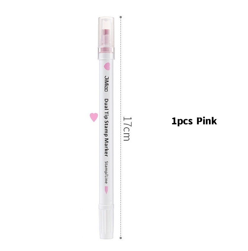 1/6pcs Dual Tips Stamp Marker Pen Set Color Line Highlighter Spot Liner for Drawing Paint Art Office School F7277: Light Grey