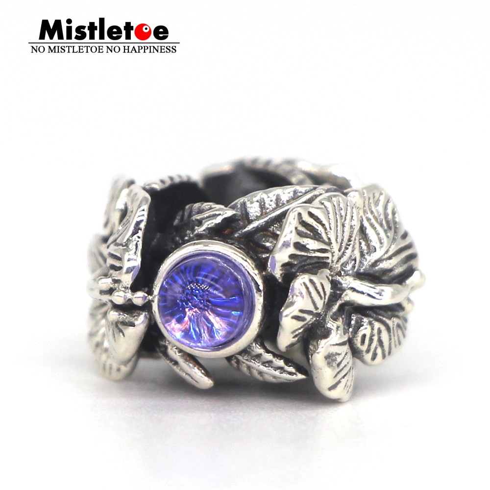 Mistel 925 Sterling Silber Hibiskus Stopper Abstandshalter Charme Korn passen Troll 3,0mm Armbinde Schmuck