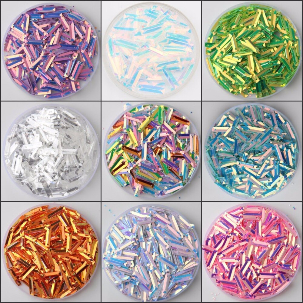 2000 Stks/partij 3X14Mm Rechthoek Cup Losse Pailletten Voor Schoenen &amp; Cap &amp; Kleding Naaien Decoratie Materialen/bruiloft Beauty Accessoires