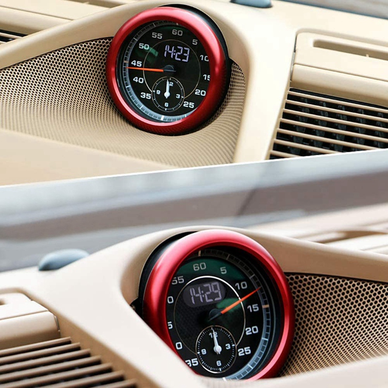 Red Color Dashboard Center Clock Compass Cover Sticker Ring Sticker for-Porsche 911 Cayenee Boxster Macan Panamera