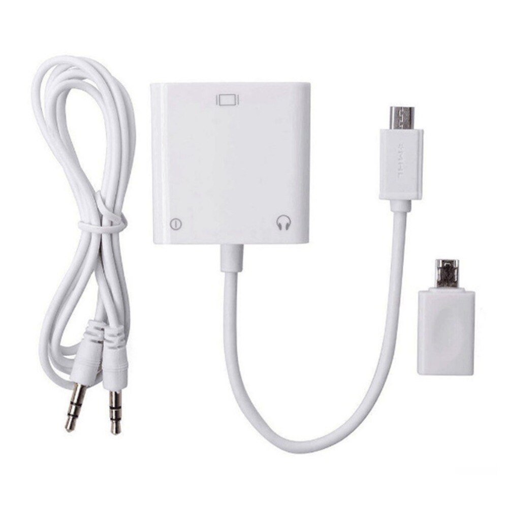 Micro Usb Naar Vga Adapter Converter Video Naar Audio Converter Micro Usb Naar Vga Hd Mobiele Telefoon Tv Aansluiting Voor xiaomi