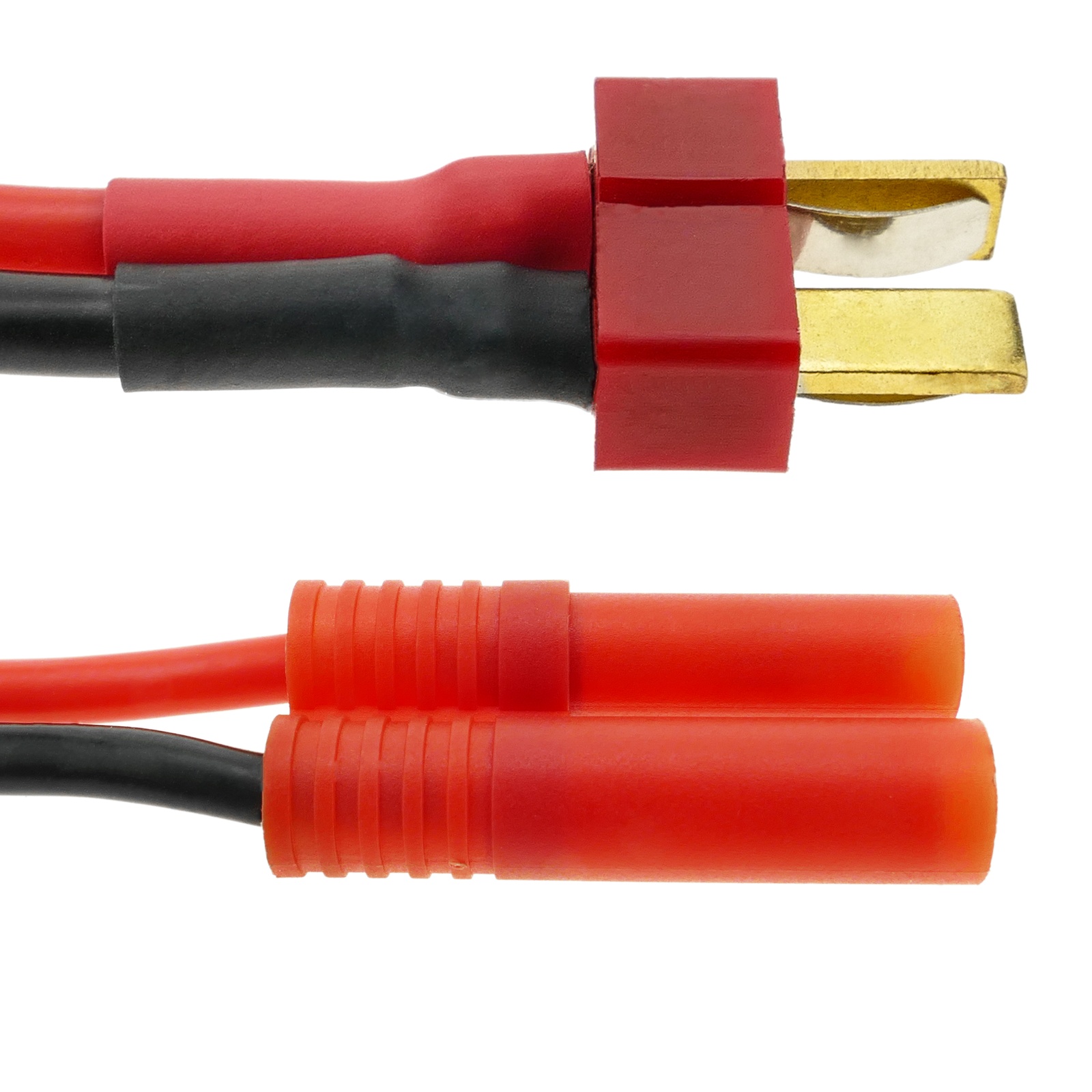 BeMatik - Cable T PLUG macho a HXT Banana 4.0mm de 8cm 14AWG Carga y fuente alimentación