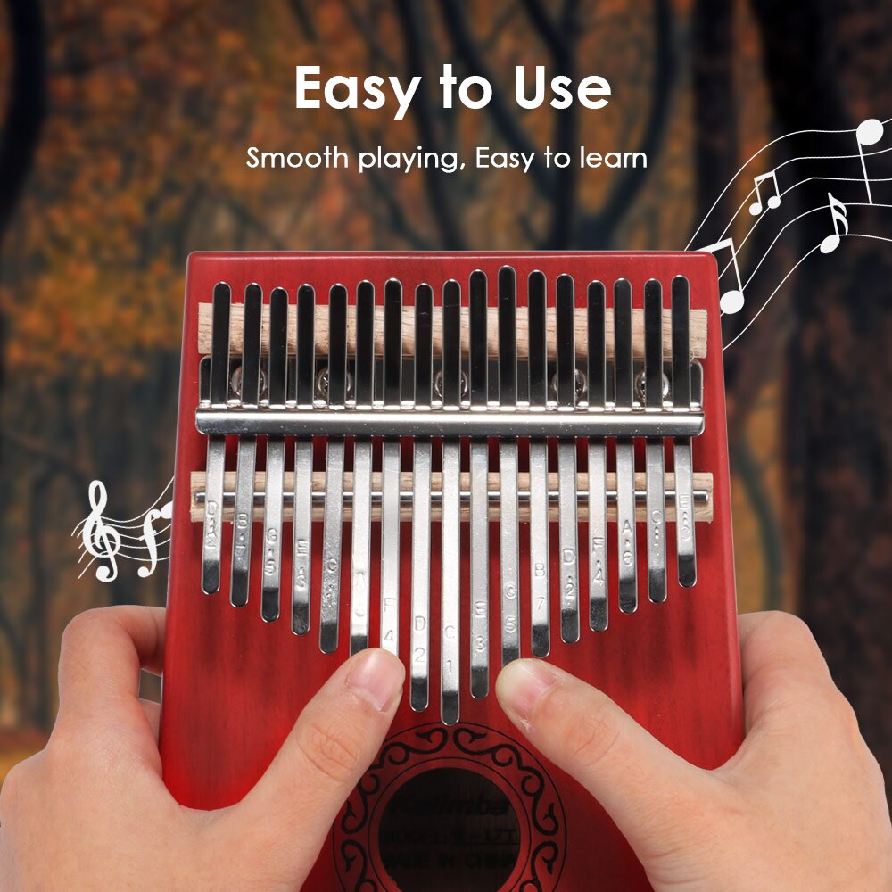 1 Set Thumb Piano Kalimba 17 Keys Accurate Intonation High Mahogany Environmental Spray Paint Musical Instruments