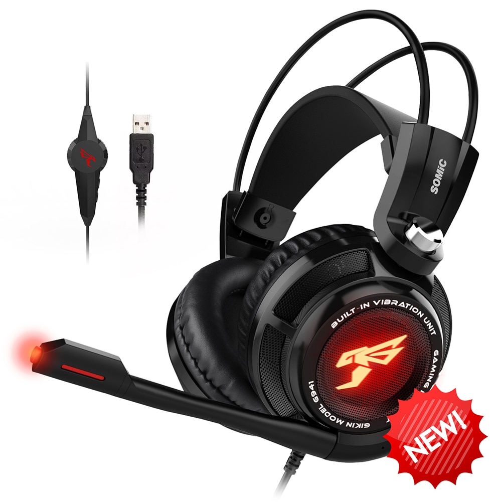 Somic G941 Gaming Headset Active Noise Cancelling 7.1 Virtual Surround Sound Usb Gaming Headset Met Microfoon Vibrerende Voor Pc Laptop