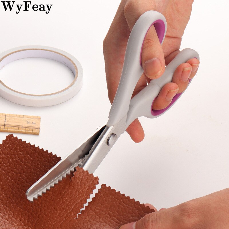 Chisel Pinking Shears Scissors Cutting Serrated Scalloped Sewing Tailor Zigzag DIY Cut Fabric Scissor Paper Tools