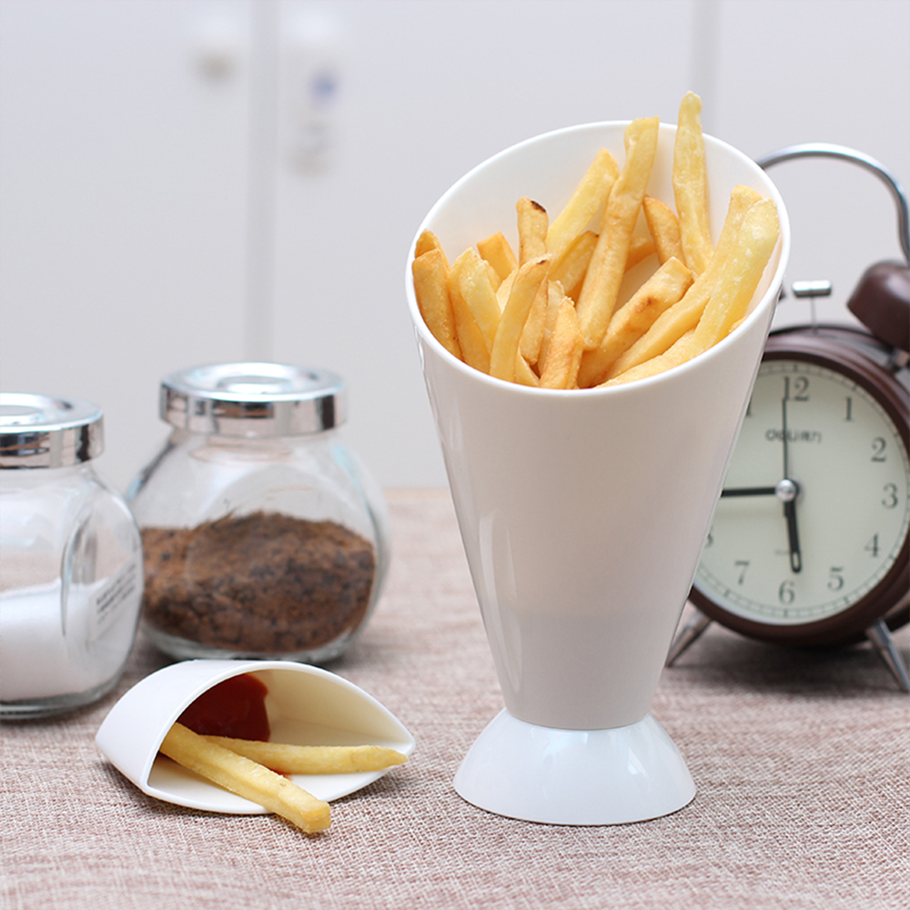 2 gitter assorteret sauce tallerken opbevaring fade bordservice doven snack plastik skål pommes frites salat chip kegle dyppekop