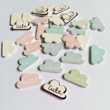 50 Stks/pak Geen Gaten Cloud Patroon Houten Knop Decoratieve Houten Knoppen Voor Diy Naaien Handgemaakte Scrapbooking Craft