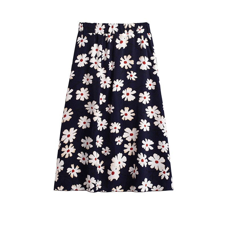 Falda de chifón para mujer, talla grande, 8XL, 10XL, 12XL, 100KG, 150KG, holgada, talla grande, cintura elástica, Floral, falda acampanada