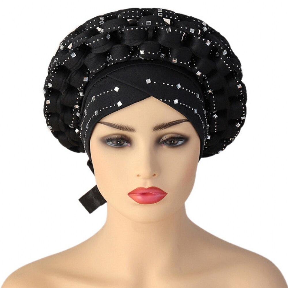 Autogele – couvre-chef africain en gel Aso oké, Turban musulman, casquette nigériane de mariage, couvre-chef prêt à porter,