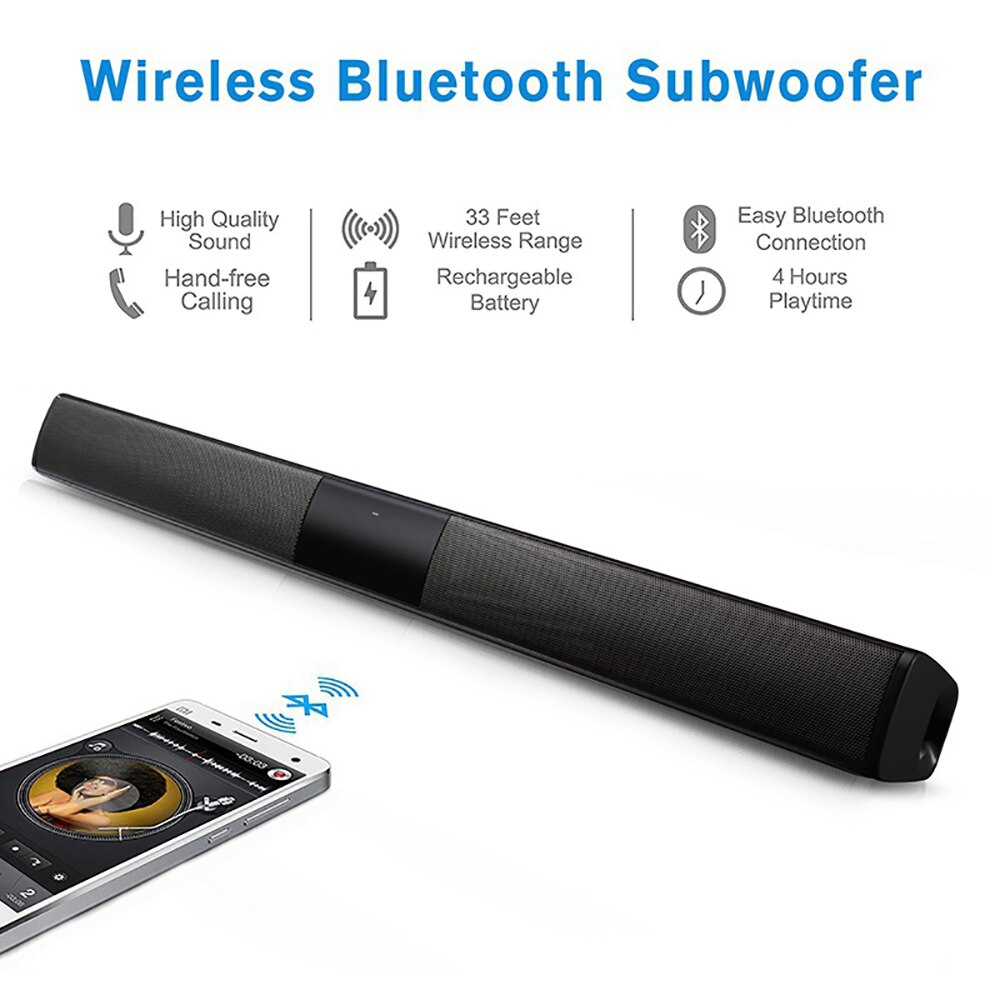 Vtin 4 pilotes sans fil haut-parleur barre de son 3D stéréo Surround son Bluetooth haut-parleurs pour TV Home cinéma avec télécommande et RCA