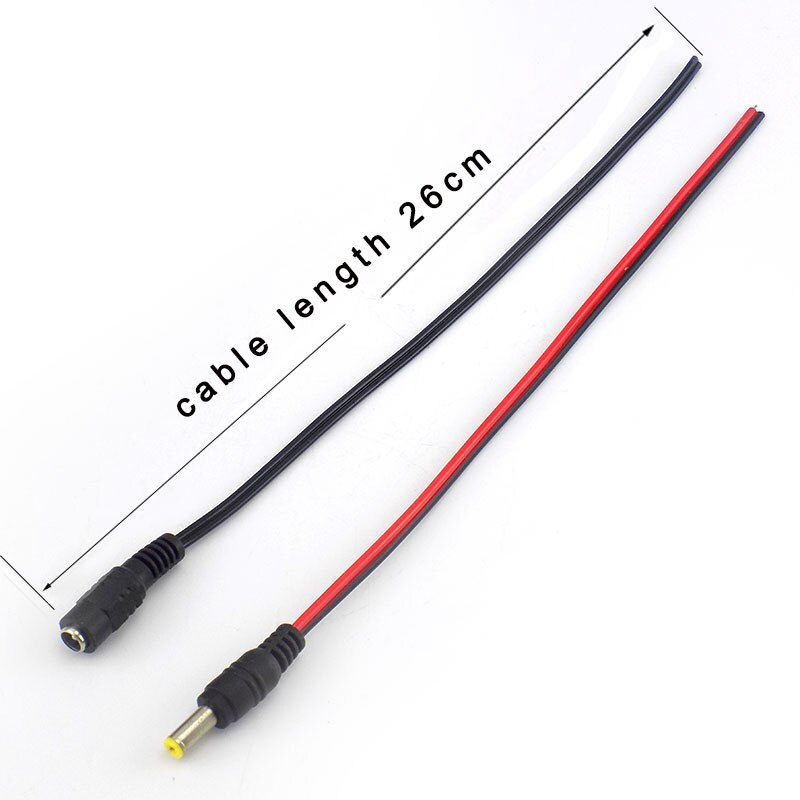 Connecteur de câble mâle femelle cc pour caméra de vidéosurveillance, système de sécurité, câble d'extension d'alimentation cc, adaptateur 2.1x5.5mm