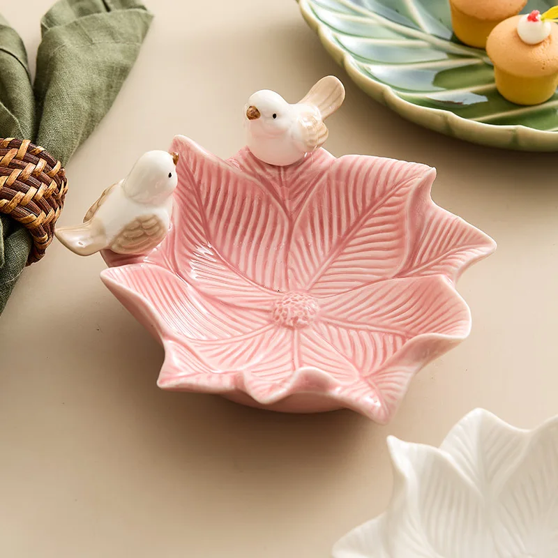 Nette Vogel Tablett Keramik Schmuck Lagerung Tabletts Kreative Regal Dim Sum Dessert Platte Wohnkultur Tee Tisch Desktop Dekoration Schüssel