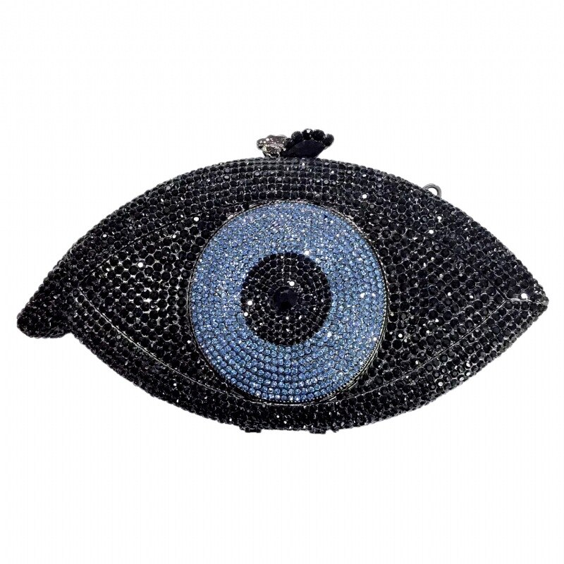 Dames Party Kleine Purse Vrouwen Avond Party Big Eye Diamanten Luxe Clutch Rhinestone Wedding Party Clutch Avondtassen: as pictures 2