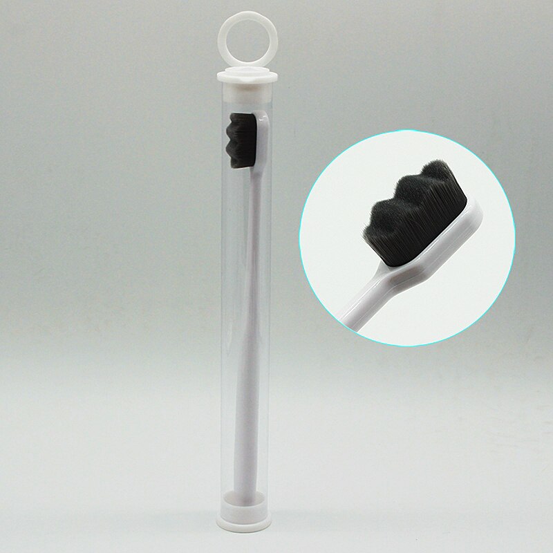 1 Pcs Ten thousand hair toothbrushes pregnant women and children soft toothbrush super soft with PVC tube: white wave2