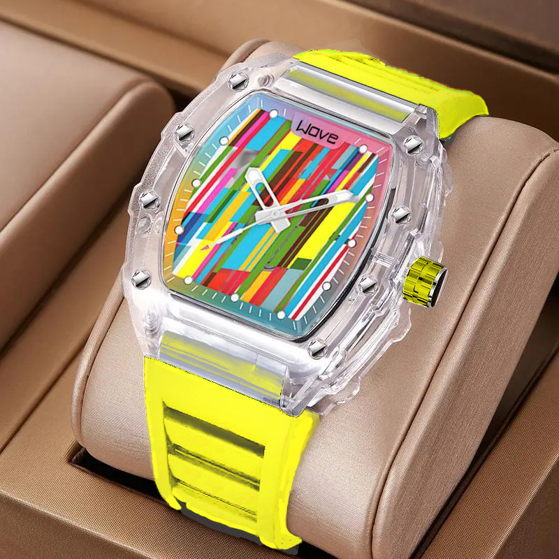 Luxe holle heren quartzhorloge voor heren Automatische horloges Heren mechanisch horloge Lichtgevende kalender Sport Waterdicht: Rood