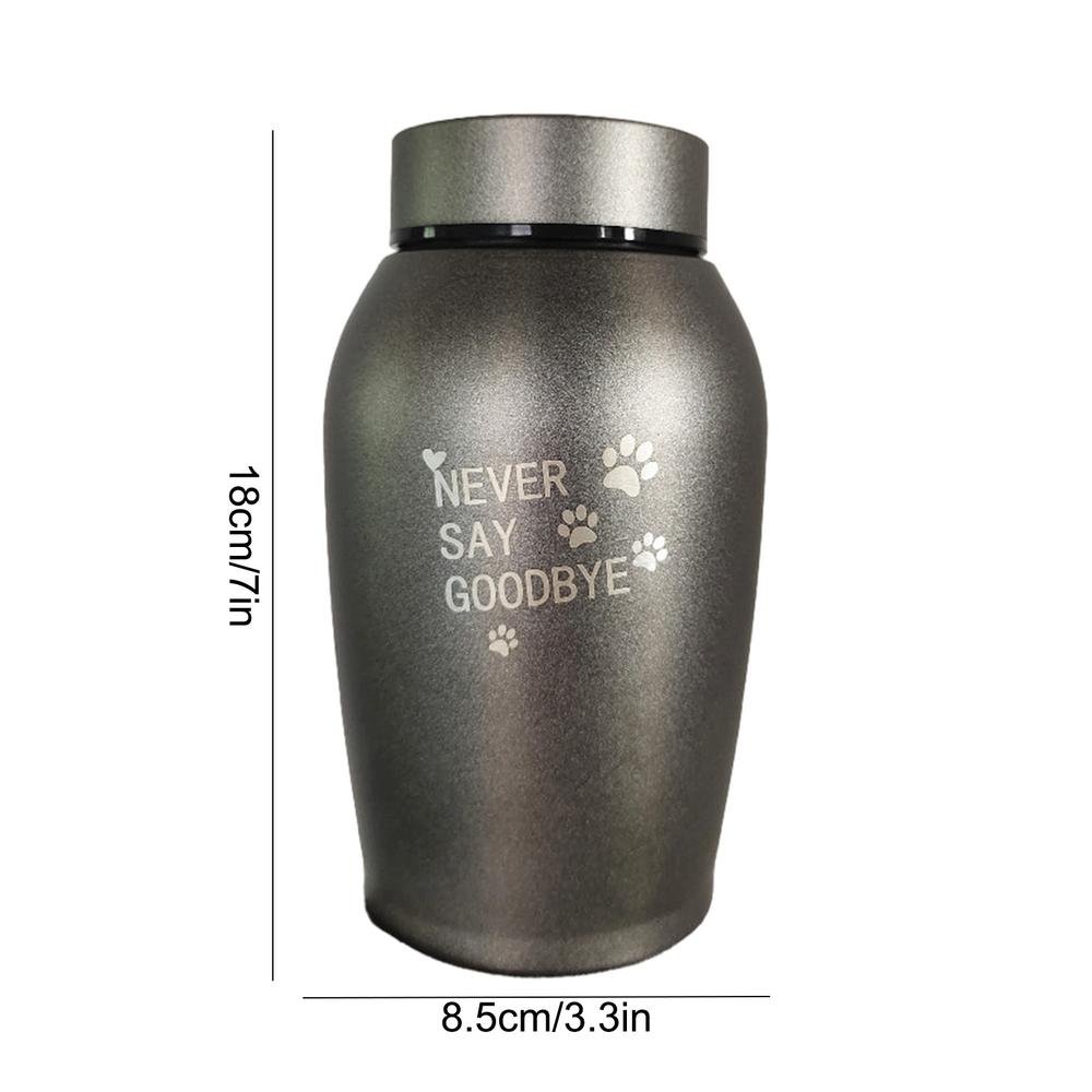 Roestvrijstalen huisdieren Urnen Kat Hond Vogel klein dier Crematie As Urn Verzegelde Begrafenis met Poten Gegraveerde Souvenir Pot Voor Huisdier: Light Grey
