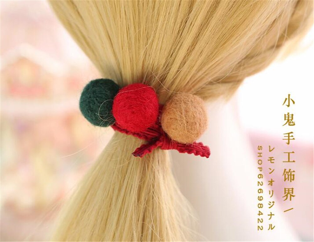 Kerst Kwastje Strik Trim Lolita Meisje Hoofddeksels Haar pin Kimono Badjas JK Haar Accessoires Decoratie Hoofdtooi B591