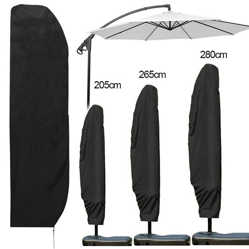 Black Garden Large Banana Parasol Cover Cantilever Outdoor Patio Covers Weatherproof Furniture Protection Cust Proof Covers