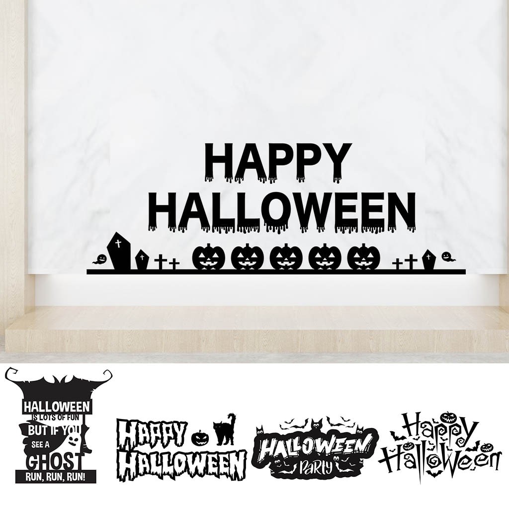 Happy Halloween Background Sticker Poster Decoration For Haunted House Halloween Party Wall Sticker Giant Bloody Window