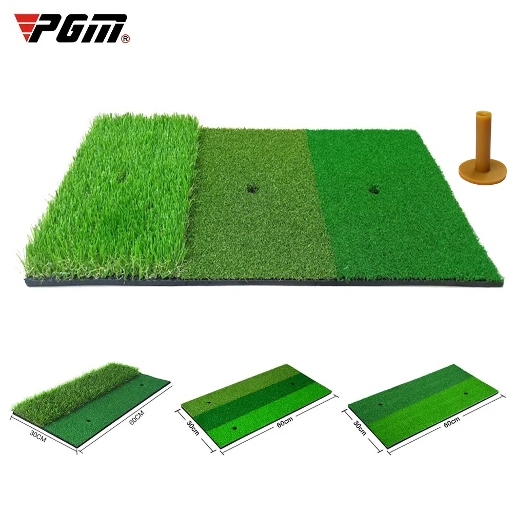 PGM tapis de frappe de Golf intérieur extérieur Mini pratique Durable PP coussin d'herbe exercice d'arrière-cour aides à l'entraînement de Golf avec TEE DJD003