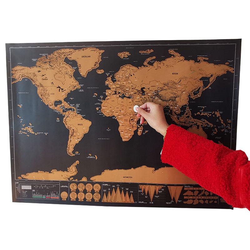 Luxury Erasable world Travel map Toy map travel 82.5x59.4cm Home office decoration wall sticker poster Decorative map 1 Pcs