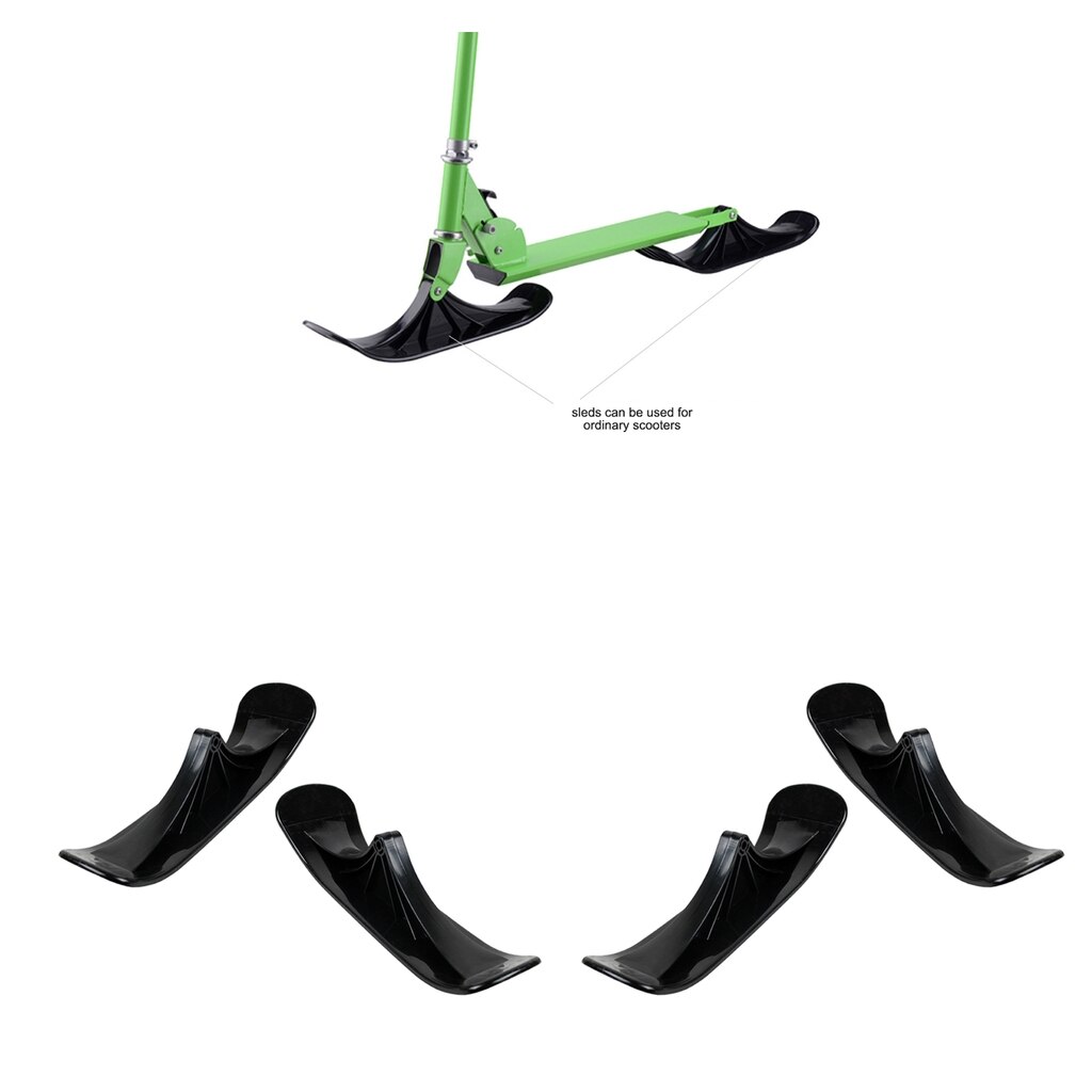 2Pair Winter Kids Ski Scooter Fun 2-in-1 Sleigh Toboggan Refit Birthday