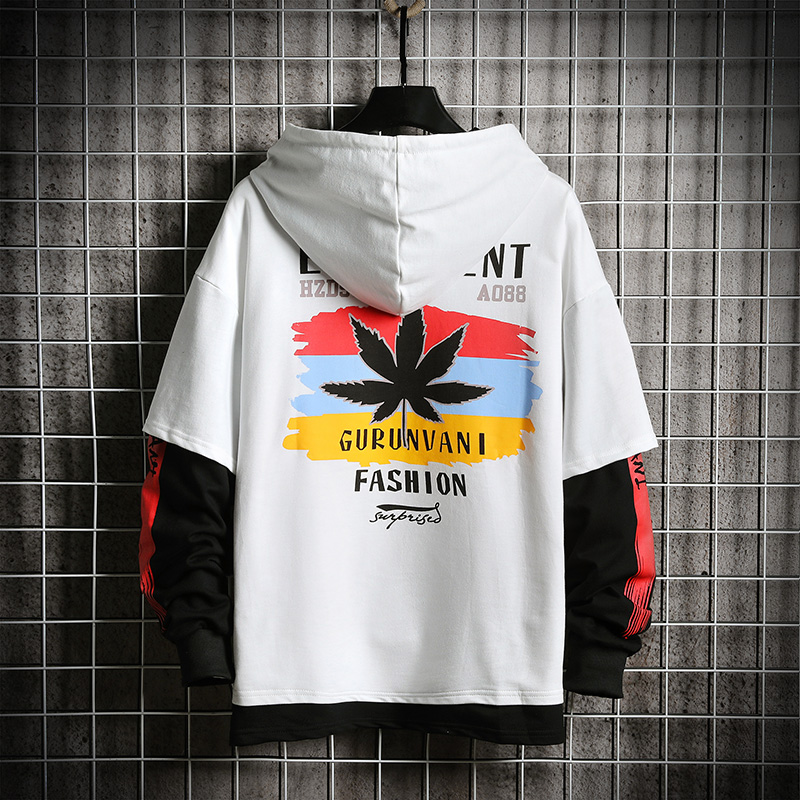 SingleRoad homme sweat à capuche pour homme surdimensionné Graffiti imprimé Hip Hop Harajuku japonais Streetwear jaune sweat à capuche homme sweat homme: White Hoodie men / Asian-XXL(EUR L)