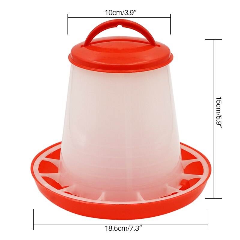1 Pcs 1Kg Kip Eend Feeder Emmer Tool Plastic Voedsel Feeder Kip Kuiken Kip Gevogelte Deksel Handvat Voeden Gieter levert: Default Title
