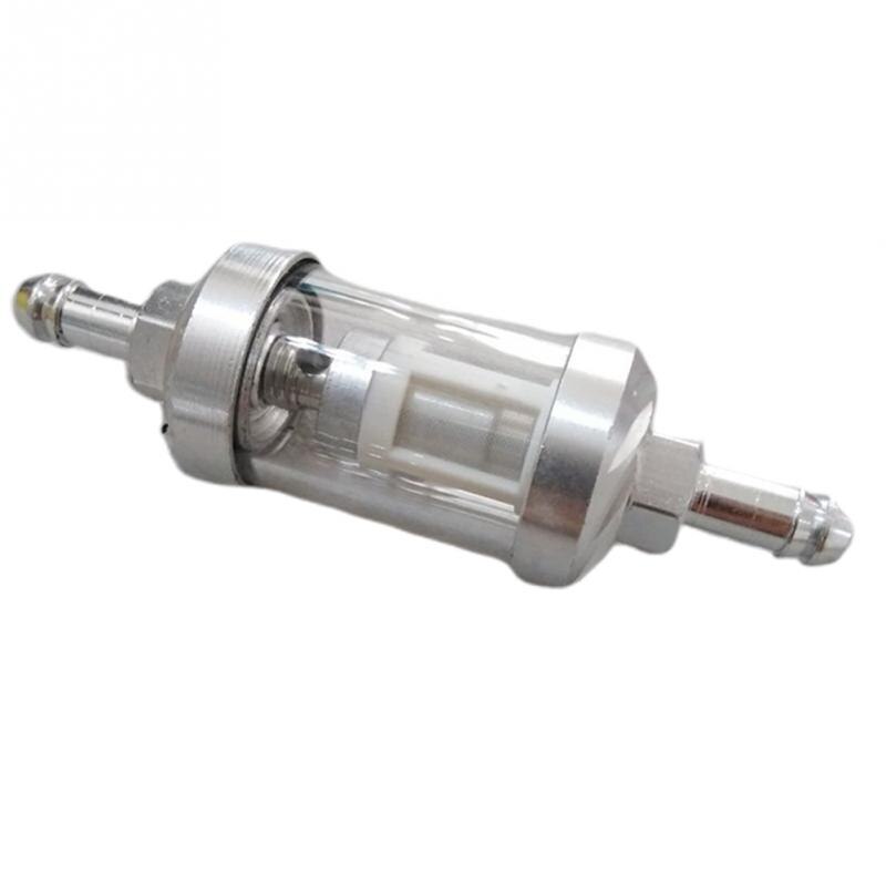 Filtro de combustible Universal de Metal para motocicleta, limpiador de aceite lavable, fácil de instalar, accesorio de gasolina transparente, práctico en línea